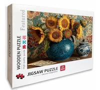 Sunflower Wooden Jigsaw Puzzles 56x34in, Vase Jigsaw Puzzles 4000 Pieces for Adults with Box, Educational Challenging Game, Back Lettering Easy to Distinguish, Summer Gifts, Beautiful Decor, B-5420