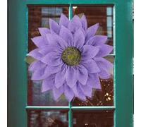 Sunflower Wreath Wall Hanging, Artificial Flower Garland Linen Burlap for Window Door Thanksgiving Festival Home Decoration Display(J2-36 in purple)