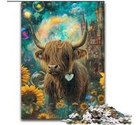 Sunflower Yak 1000 Piece Jigsaw Puzzles for Teenagers Gifts, Learning Educational Toys Family Games Suitable for Desktop Decoration (size 26x38cm)