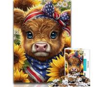 Sunflower Yak Baby Jigsaw Puzzles for Teenagers 1000 Piece Puzzle,Decompressing Intellectual Educational Toy Perfect Decoration (75x50cm)