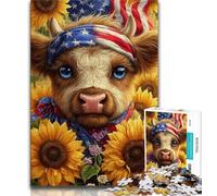 Sunflower Yak Baby Jigsaws Puzzles 1000 Pieces for Teenagers Gifts,Decompressing Intellectual Educational Toy Birthday Present,Gifts,Wall Art (38x26cm)