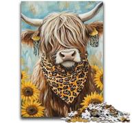 Sunflower Yak Jigsaw Puzzles for Adults Teenagers Jigsaws Puzzle,Educational Games Wall Decoration Unique Birthday And Xmas Gifts (38x52cm)