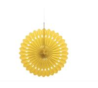 Sunflower Yellow Solid Tissue Paper Fan (40cm) 1 Piece - Hanging Decoration for Party & Event Decor