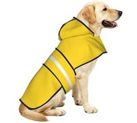 Sunflower Yellow Waterproof Dog Raincoat And Rain Jacket For Small Medium Large Dogs With Reflective Stripes And Adjustable Belly Strap