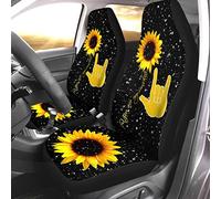 Sunflower You Are My Sunshine Asl, Twinkle Sunflower 2 Pcs Bucket Seats Covers Scratch-Proof Front Seats Cushion Cover Breathable Car Seat Protector Universal Fit Sedan Suv Car
