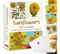 Sunflowers - 12 Blank Note Cards: 12 Blank Cards in 6 Designs with 12 Envelopes in a Keepsake Box