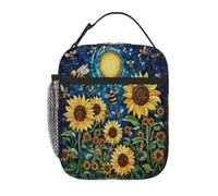 Sunflowers and Bees Lunch Case Box Cooler Bags | Durable Sunflowers and Bees Lunch Case Box Cooler Bags For Men Women Travel School