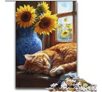 Sunflowers And Cats Jigsaw Puzzles for Teenagers 2000 Piece Puzzle, Family Game Stress Reliever Difficult Challenge Great Gifts And Toys (70x100cm)