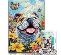 Sunflowers And Pugs 1000 Piece Jigsaw Puzzles for Adults & Teens,Challenging To Complete But Fun And Humorous Unique Home Decor And Gifts (75x50cm)