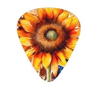 Sunflowers And The American Flag Print Guitar Pick Comfortable Feel, Clear Sound, Multiple Thicknesses For Varied Tones