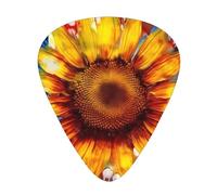 Sunflowers And The American Flag Print Guitar Pick Comfortable Feel, Clear Sound, Multiple Thicknesses For Varied Tones