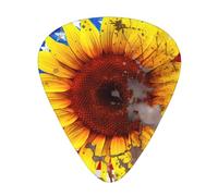 Sunflowers And The American Flag Print Guitar Pick Comfortable Feel, Clear Sound, Multiple Thicknesses For Varied Tones