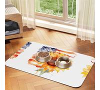 Sunflowers and The American Flag Print Pet Absorbent Leather Tablecloth Perfect for Dogs, Cats, and Other Pets