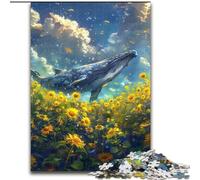 Sunflowers And Whales 1000 Pieces Jigsaw Puzzle For Adults Teens, Challenging Game And Family Play Educational Game for Birthday, Chrismas (26x38cm)