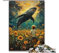 Sunflowers And Whales Adult Jigsaws 1000 Pieces Difficult, Challenging Game And Family Play Birthday Present, Gifts, Wall Art (26x38cm)