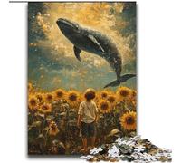 Sunflowers And Whales Jigsaw Puzzles for Adults 2000 Jigsaws, Suitable for Ages 14 And Up Family Fun It Is Ideal As A Gift for The Whole Family (70x100cm)