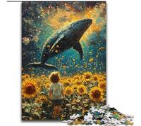 Sunflowers And Whales Jigsaw Puzzles for Adults Teenagers Jigsaws Puzzle, Relax Games Is Ideal As A Gift for The Whole Family (50x75cm)