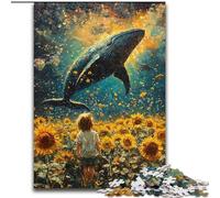 Sunflowers And Whales Puzzles 1000 Pieces for Adults, Challenging Game And Family Play Birthday Present, Gifts, Wall Art (26x38cm)