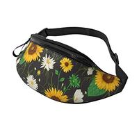 Sunflowers and White Chamomile Flowers Crossbody Bag Runner Small Hip Pouch Bum Bag Running Waistpack Bumbag Beltbag Sport Slim Fashionable for Jogging Hiking Woman