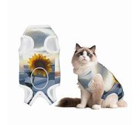 Sunflowers at Dawn Dog Surgery Suit Recovery Suit, 100% Cotton Breathable Full Body Dog & Cat Surgical Suit with Cute Prints, Alternative to Cone for Spay Neuter Wound Care, Male & Female Pets Small