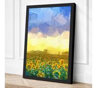 Sunflowers at Dusk Botanical Canvas Wall Art Print 24x16 Inch