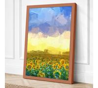 Sunflowers at Dusk Botanical Canvas Wall Art Print 36x24 Inch