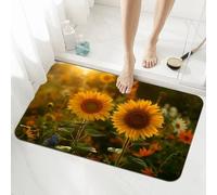Sunflowers Bath Mat Non Slip 80x120cm, Quick-drying Bathroom Shower Floor Mat, Super Absorbent Carpet, Indoor Easy to Clean Washable Rug for Bedroom, Living Room, Kitchen, Toilet, Door, Bathtub 5-1082
