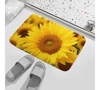 Sunflowers Bath Rug Coral Velvet Bathroom Mat Non Slip Absorbent Shower Rug Soft Indoor Entrance Floor Mat Kitchen Area Carpet Modern Door Mats for Home Bedroom 19.7"x31.5"