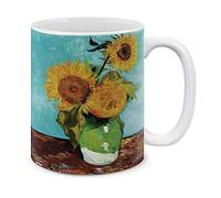 Sunflowers Blue by Mugs Ceramic Coffee Cups with Handle Mug 330Ml for Hot Chocolate Café Women