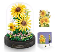 Sunflowers Building Set, 545 PCS 3D Wall Art with Frame, DIY Flower Building Blocks for Adults, Gift for Mother’s Day, Valentine’s Day
