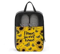 Sunflowers Butterflies Home Sweet Home Shoe Bag for Travel Daily Use Anti-dust Storage Carrier Golf Shoe Pouch