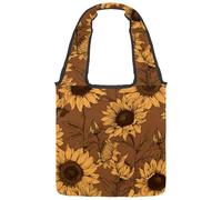 Sunflowers Canvas Tote Bag, Medium Book Tote Reusable Cloth Bag for Women Teachers Nurse