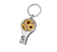 Sunflowers Classic Leopard Print on Light Beige Nail Clippers Toenail Clipper Cutters Professional Nail Trimmer Nail Cuticle Cutter for Women Men
