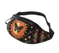 Sunflowers Crossbody Bag Butterfly Floral Hands-Free Bag Vintage Indie Boho Fanny Pack Skateboarders 14X35CM