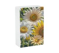 Sunflowers Daisy Rose Flowers Cigarette Case - Portable Cigarette Box Lightweight Holder Case for Travel Waterproof Plastic Cigarettes Boxes Pocket Size Storage Box for 20 Cigarettes