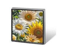Sunflowers Daisy Rose Flowers Lapel Pin Fashion Brooch Pin Cute Button Badges Square Button Pins Enamel Pins Metal Pinback for Hat Shirt Clothing Bags Decoration