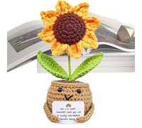 Sunflowers Emotional-Support Gift, Crochet Plants, Cheerful Doll, Cute Handmade Crochet Motivational Small Artificial Sunflower, Decorations Accessories for Teacher Friend Graduation Appreciation