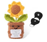 Sunflowers Emotional Support Gift Positive Gifts Handmade Emotional Support Plant Positive Crochet Emotional Support Crochet Crochet Sunflower with Positive Card Desk Decor Gift for Lover Or Family