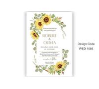 Sunflowers Eucalyptus Wedding Invitation All-in-One Wedding Cards - Printed (1 Sample)