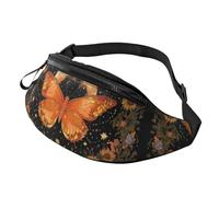 Sunflowers Fanny Pack Butterfly Floral Crossbody Bag Vintage Indie Boho Hands-Free Bag Bus Riders 14X35CM