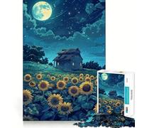 Sunflowers Field Nature 1000 Piece Jigsaw Puzzles for Teenagers Smart Game Bonding Time Image Assembly Fine Art Piece 38x52cm