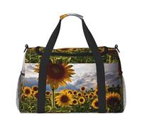 Sunflowers Fields Print Weekender Bag,Gym Bag with,Carry On Luggage Overnight Weekend Bag, Holdall Handbag