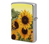 Sunflowers Floral Lighter Case Pouch Double-Sided Metal Lighter Sleeve Scratch & Drop Resistant Lighters Protector Fits Standard Kerosene Lighters Pocket Protective Cover for Camping Party