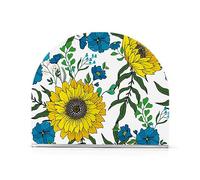 Sunflowers Flower Blue Wild Flowers White Acrylic Napkin Holder Gold for Picnic Bar Rustic freestanding Napkin Holder for Kitchen Home Decor for Farmhouse Cocktail