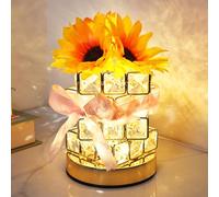 Sunflowers Flower Lamp,USB-powered Touch Crystal Small Night Light,Warm White Dimming Table Lamp for Creating Cozy Space,Valentines Day Sunflower Gifts for Women,Sunflowers Birthday Gifts for Mom Wife