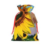 sunflowers flowers Print Birthday Gifts Wrap Bag Unique Drawstring Gifts Bag Canvas Bags for Party Wedding Present,1 Piece S