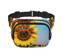 sunflowers flowers print Fanny Pack Purse with Adjustable Strap Square Double Layer Waist Bag Belt Unisex Everywhere