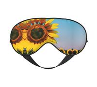 Sunflowers Flowers Print Soft Eye Mask for Women Men Comfortable with Adjustable Strap for Travel Yoga Nap Shift Work