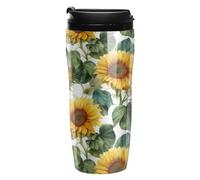 Sunflowers Forever Cute Coffee Cups with Lids Reusable Hot and Cold Drink Travel Mug Insulated Plastic Tumblers