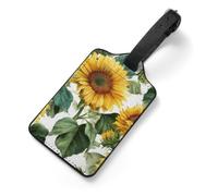 Sunflowers Forever Leather Luggage Tags for Suitcases